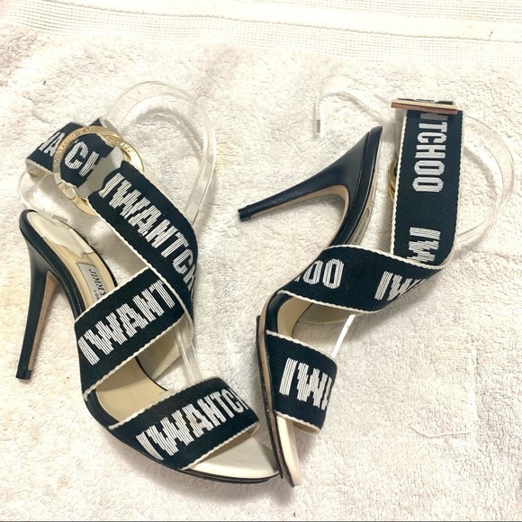 RARE JIMMY CHOO Bailey Logo-Web 100 Sandal size 6 - Picture 5 of 12